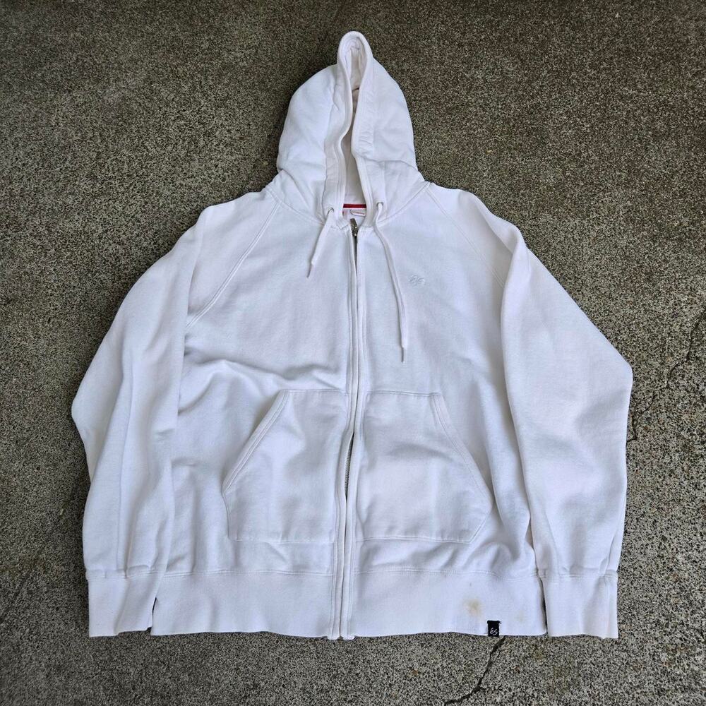 Vtg Y2k ES SKATEBOARDS Tonal Embroidered Logo Skate Zip Up Hooded Sweatshirt L